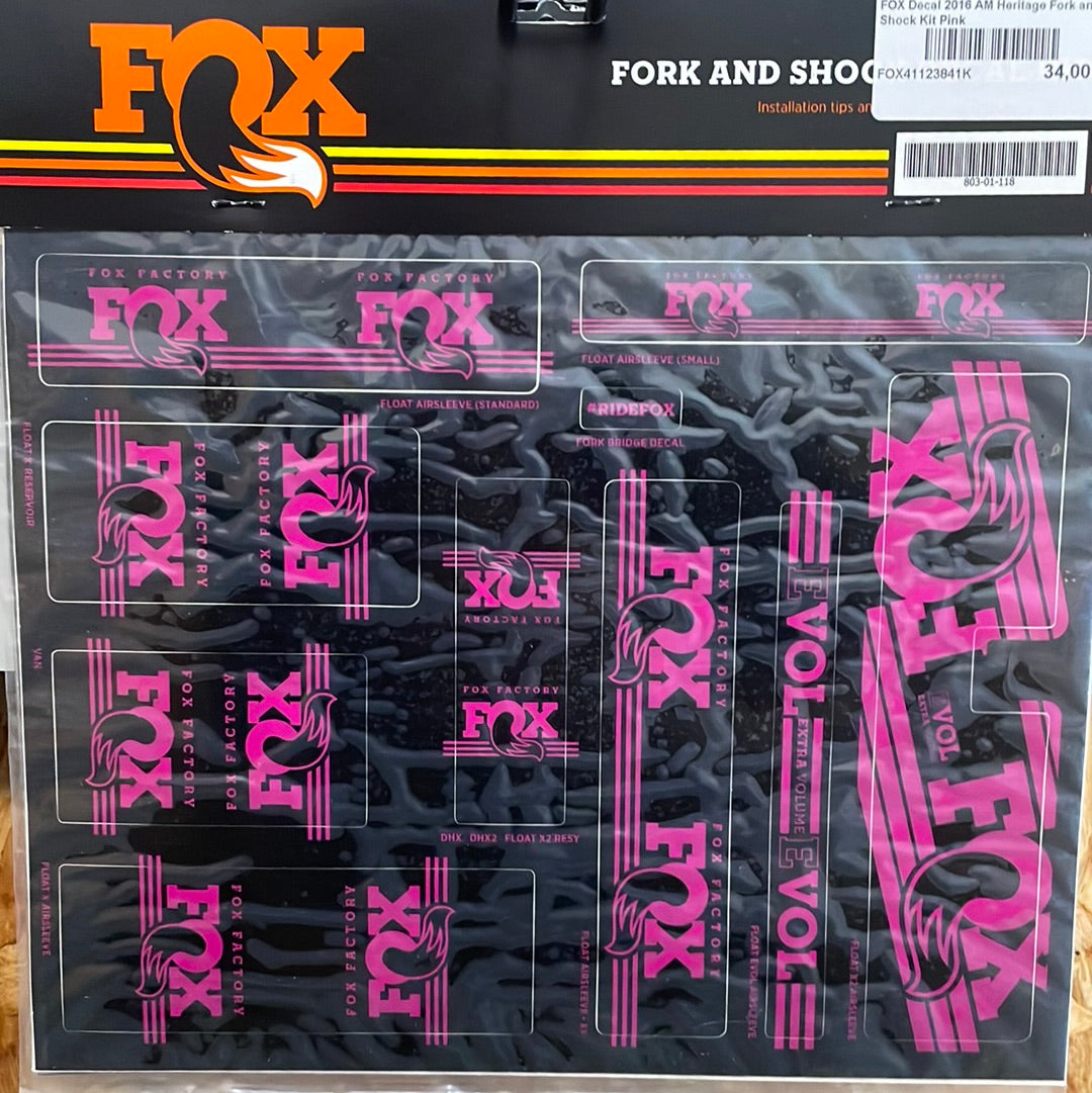 Fox Heritage Decal Kit for Forks and Shocks Pink