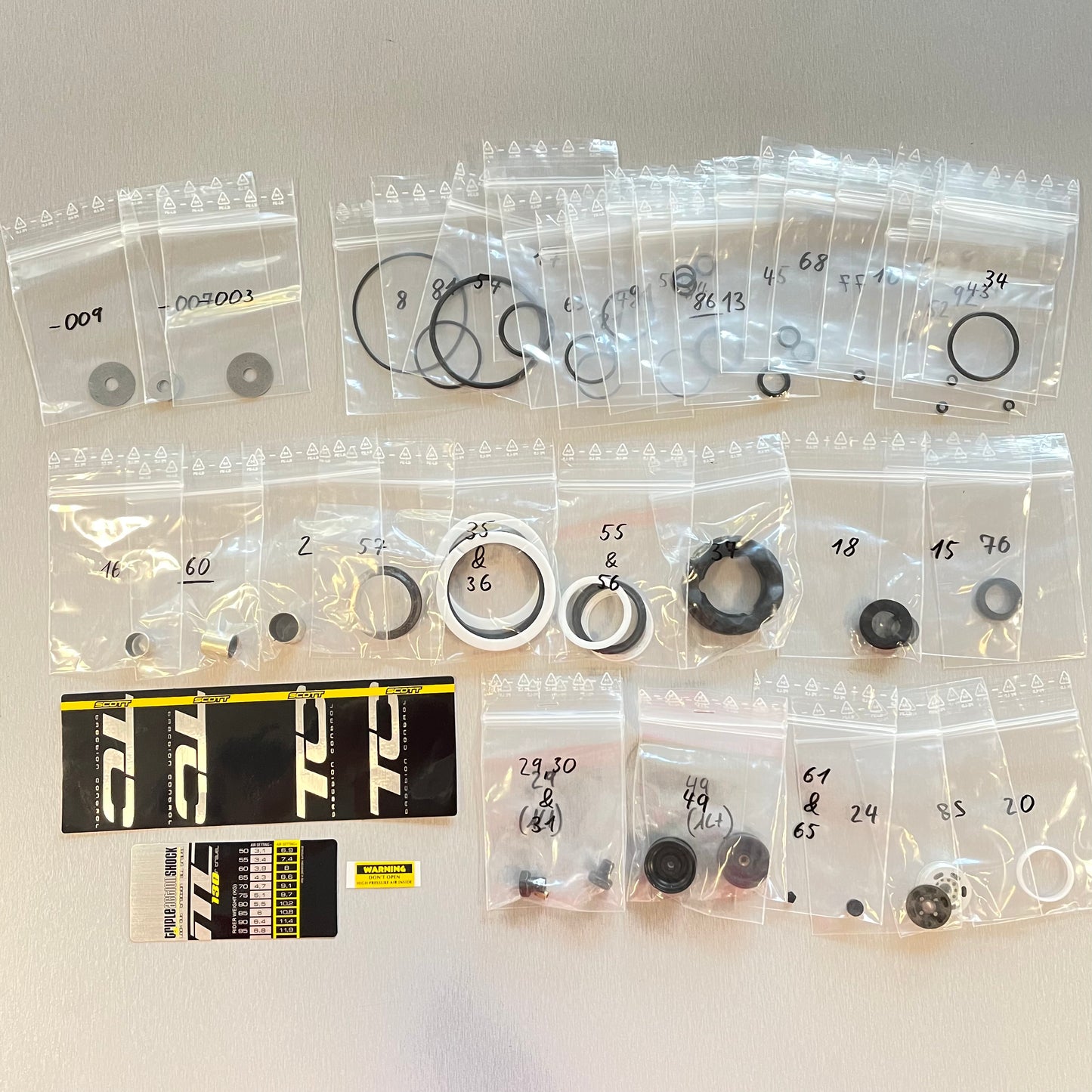 Complete maintenance kit for Scott TC damper